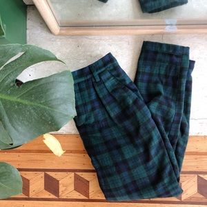 Plaid Trousers | Green & Blue Plaid